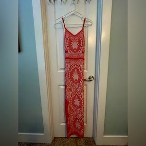 Tropical red orange pineapple dress, comfy cotton, light and breathable!